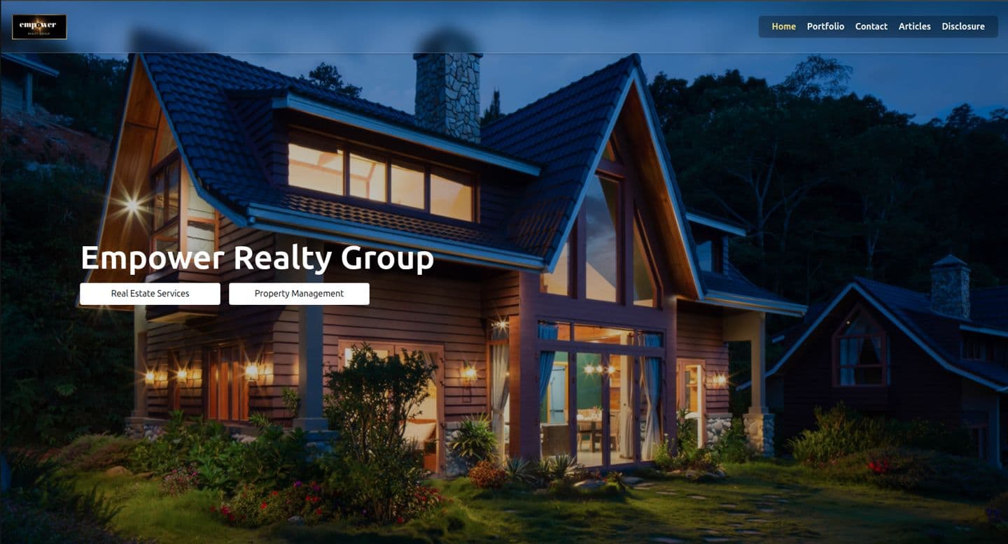 Empower Realty Group website homepage